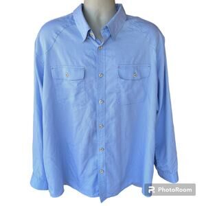 ORVIS Clearwater Hybrid Dress Fishing Long Sleeve Button Down Shirt XXL UPF 30+